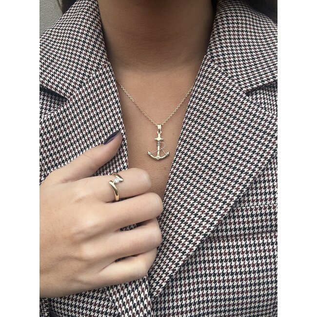 Gold anchor pendant 14 karat