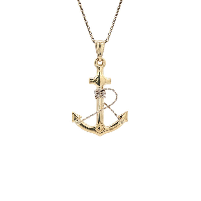 Gold anchor pendant 14 karat