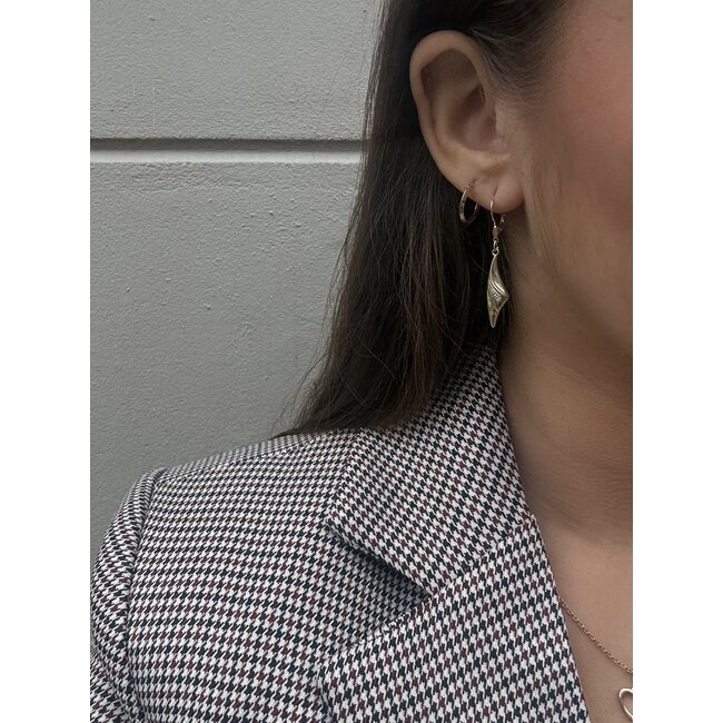 Gold earrings with diamond 14 karat