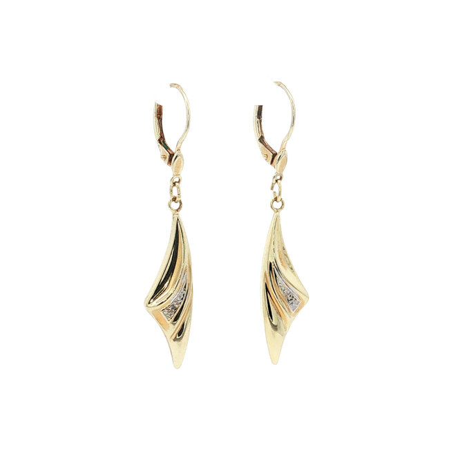 Gold earrings with diamond 14 karat
