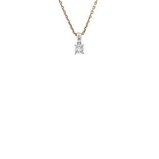 White gold solitaire diamond pendant