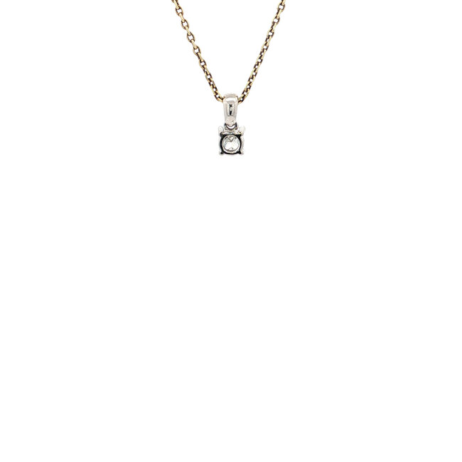 Witgouden solitair hanger met diamant 18 karaat* nieuw