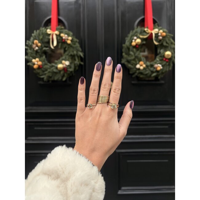 Gouden Bron ring met prasioliet 18 karaat