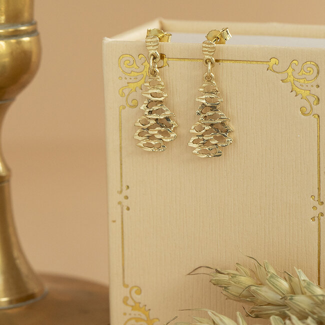 Goldene Ohrstecker mit Anhänger 14 Karat