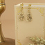 Gold stud earrings with pendant 14 karat