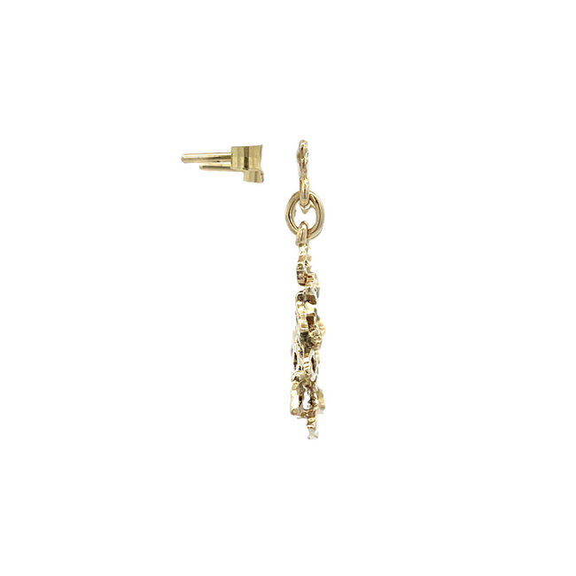 Gouden oorstekers met hanger 14 karaat