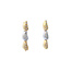 Gold stud earrings with pendant and diamond 14 karat