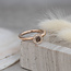 Rose gold Bron ring with quartz and diamond 14 karat