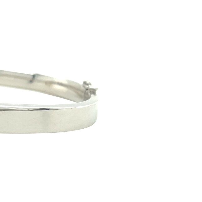 White gold smooth bangle 14 karat