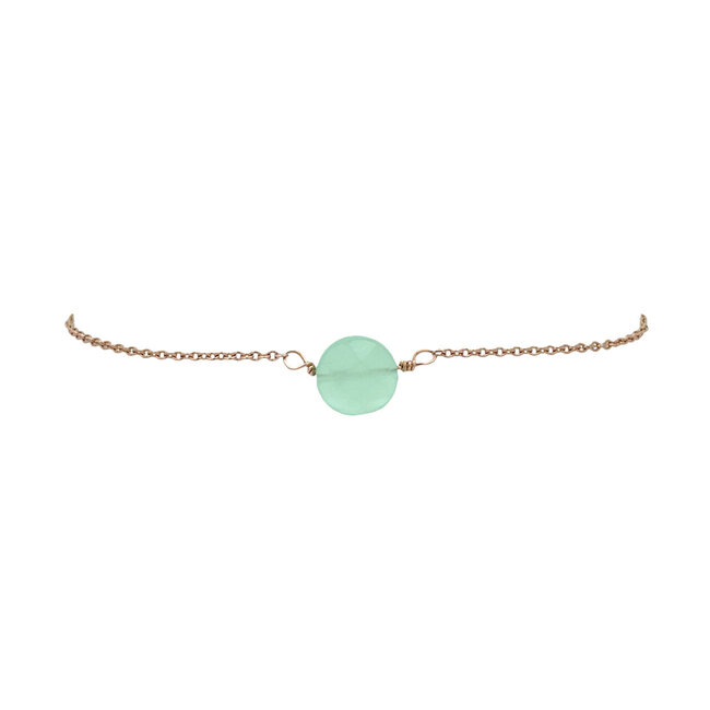 Rose gold bracelet with colored stone 14 karat