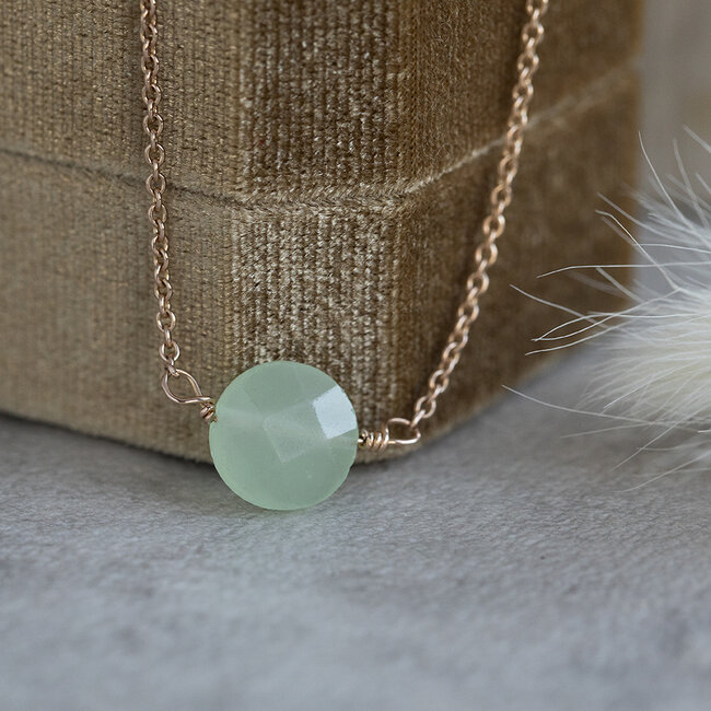 Rosegouden armband met kleursteen 14 karaat