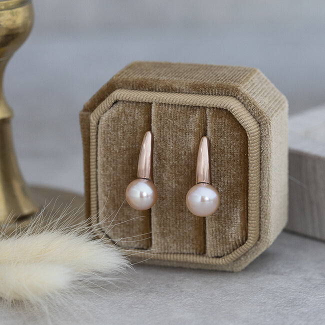 Gold earrings with pearl 14 karat