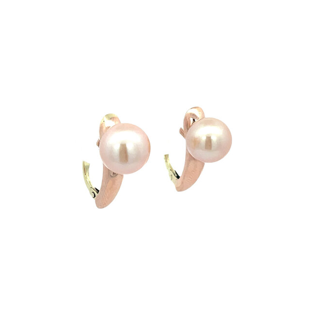 Gold earrings with pearl 14 karat