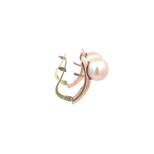 Gold earrings with pearl 14 karat