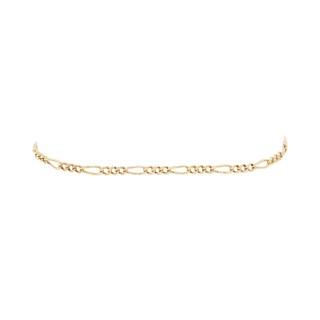Gold figaro bracelet 20 cm 14 karat