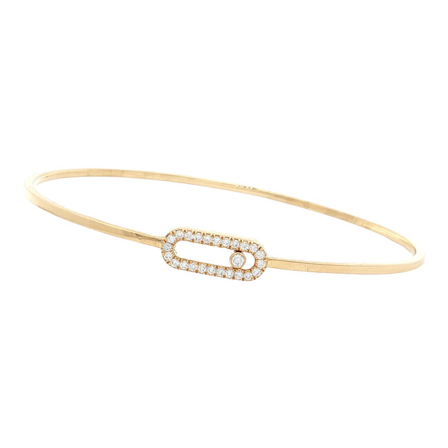 Gouden bangle met diamant van Messika 18 karaat