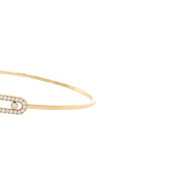Gouden bangle met diamant van Messika 18 karaat