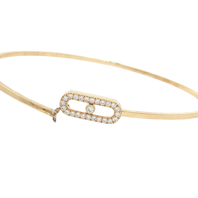 Gouden bangle met diamant van Messika 18 karaat