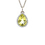 White gold pendant with citrine and diamond 14 karat