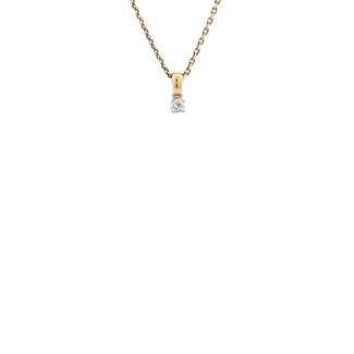 Gouden solitair hanger diamant