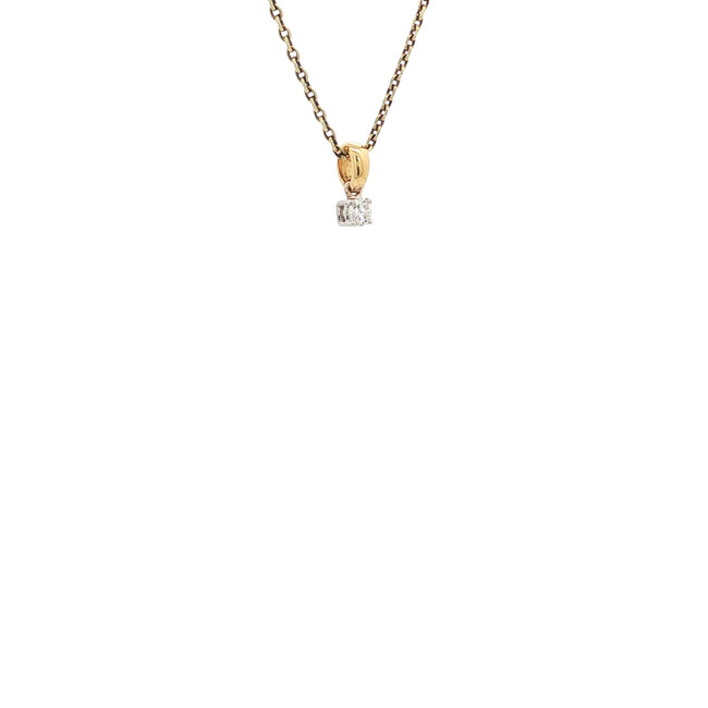 Gold solitaire pendant with diamond 18 karat* new