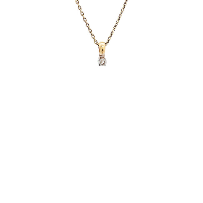 Gouden solitair hanger met diamant 18 karaat* nieuw