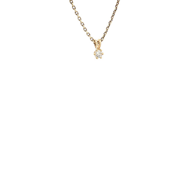 Gouden solitair hanger met diamant 14 karaat* nieuw