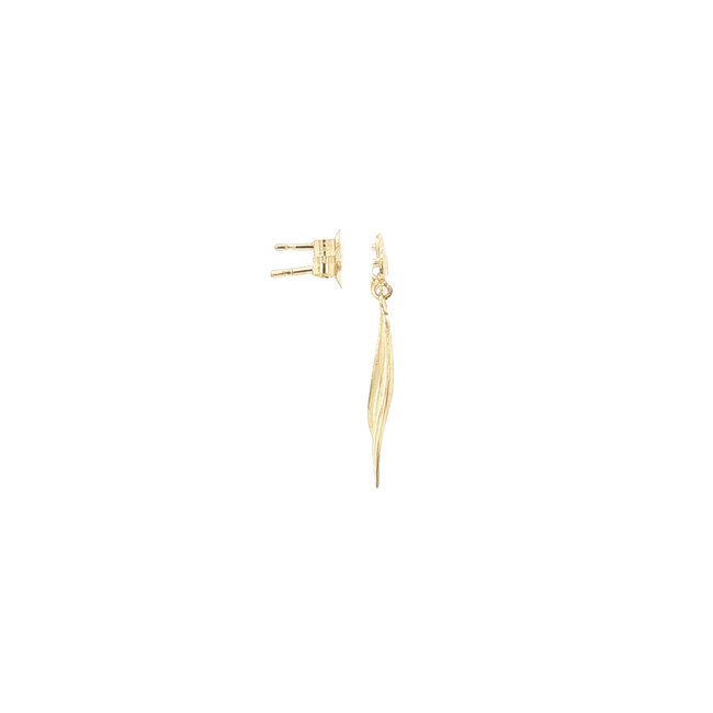Gold stud earrings with pendant 14 karat