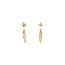 Gold stud earrings with pendant 14 karat