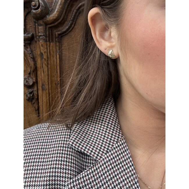 Goldene Ohrstecker mit Zirkonia 14 Karat