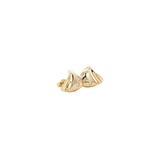 14 karat gold stud earrings with zirconia