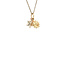 Tricolour golden pendant with sun, moon and star 14 karat