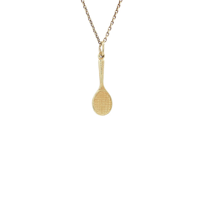 Goldener Anhänger Tennisschläger 14 Karat