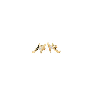 Gold zirconia stud earrings