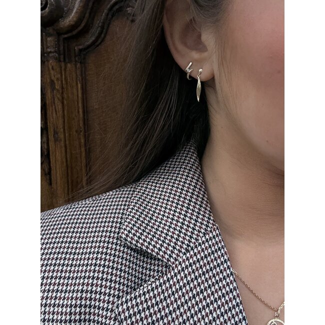 Gold stud earrings with zirconia 14 karat