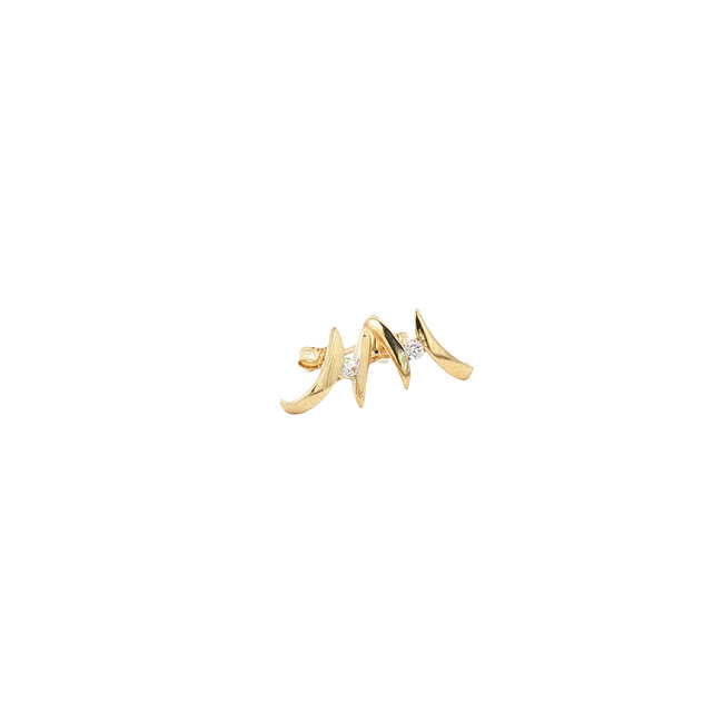 Gold stud earrings with zirconia 14 karat