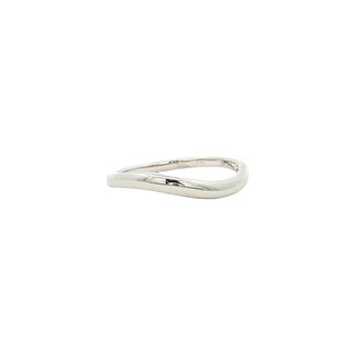 White gold hammered ring
