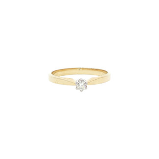 Gouden solitair ring diamant
