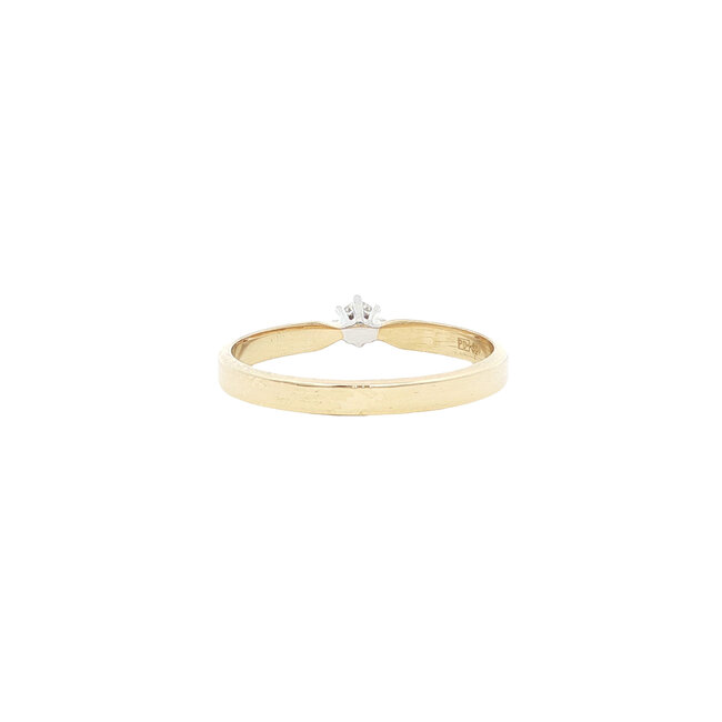 Goldener Solitärring mit Diamant 14 Karat* neu