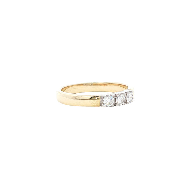 Gouden memoire ring met diamant 14 karaat* nieuw