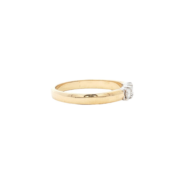 Gouden memoire ring met diamant 14 karaat* nieuw