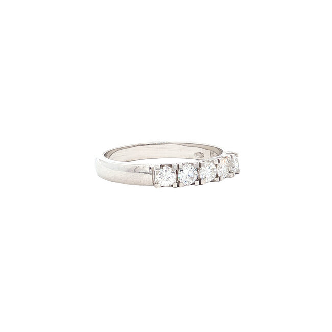 Witgouden memoire ring met diamant 14 karaat* nieuw
