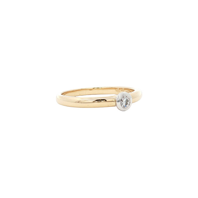 Gouden solitair ring met diamant 14 karaat* nieuw