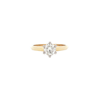 Gold solitaire diamond ring