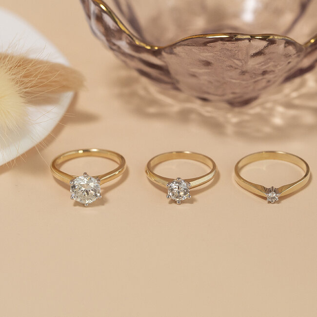 Goldener Solitärring mit Diamant 0,70 ct. 14 Karat*neu