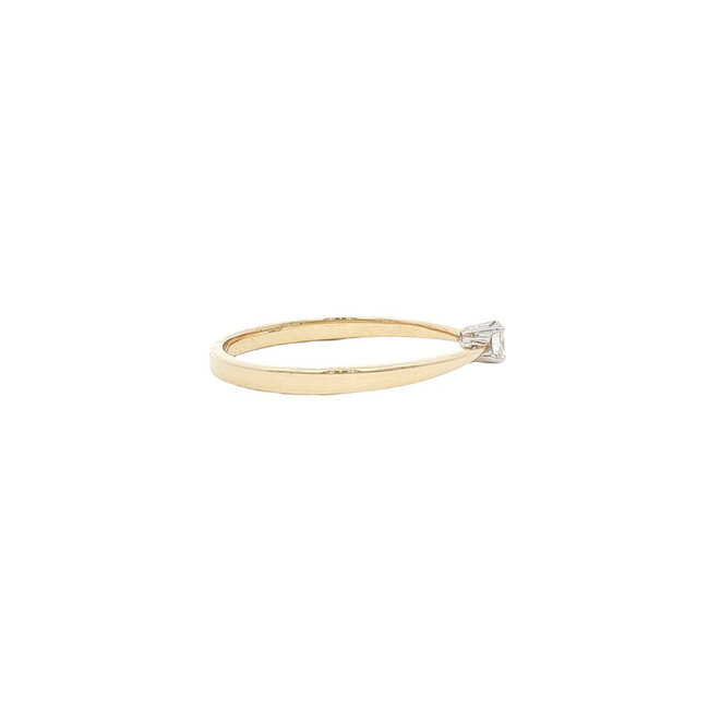 Gouden solitair ring met diamant 14 karaat* nieuw