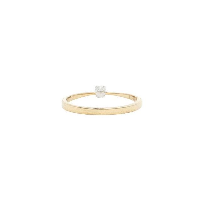 Goldener Solitärring mit Diamant 14 Karat* neu