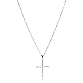 White gold cross necklace