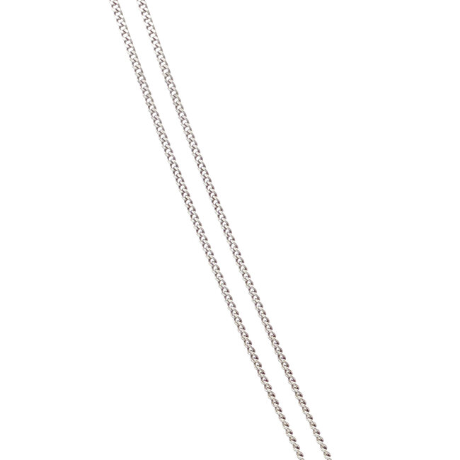 Witgouden collier met kruis hanger 40.5 cm 14 karaat