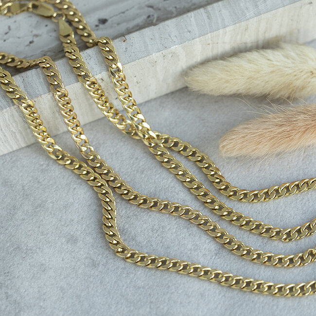 Goldene Gourmet-Halskette 76 cm 14 Karat
